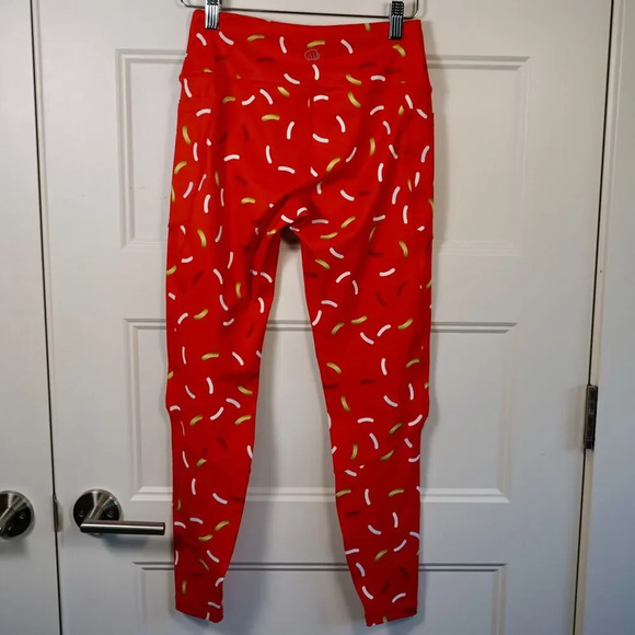 FMFM Feed Me Fight Me‎ Donut Leggings Red Size Small EUC - Picture 5 of 5